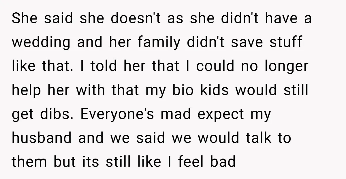 She said she doesn't as she didn't have a wedding and her family didn't save stuff like that. I told her that I could no longer help her with that...