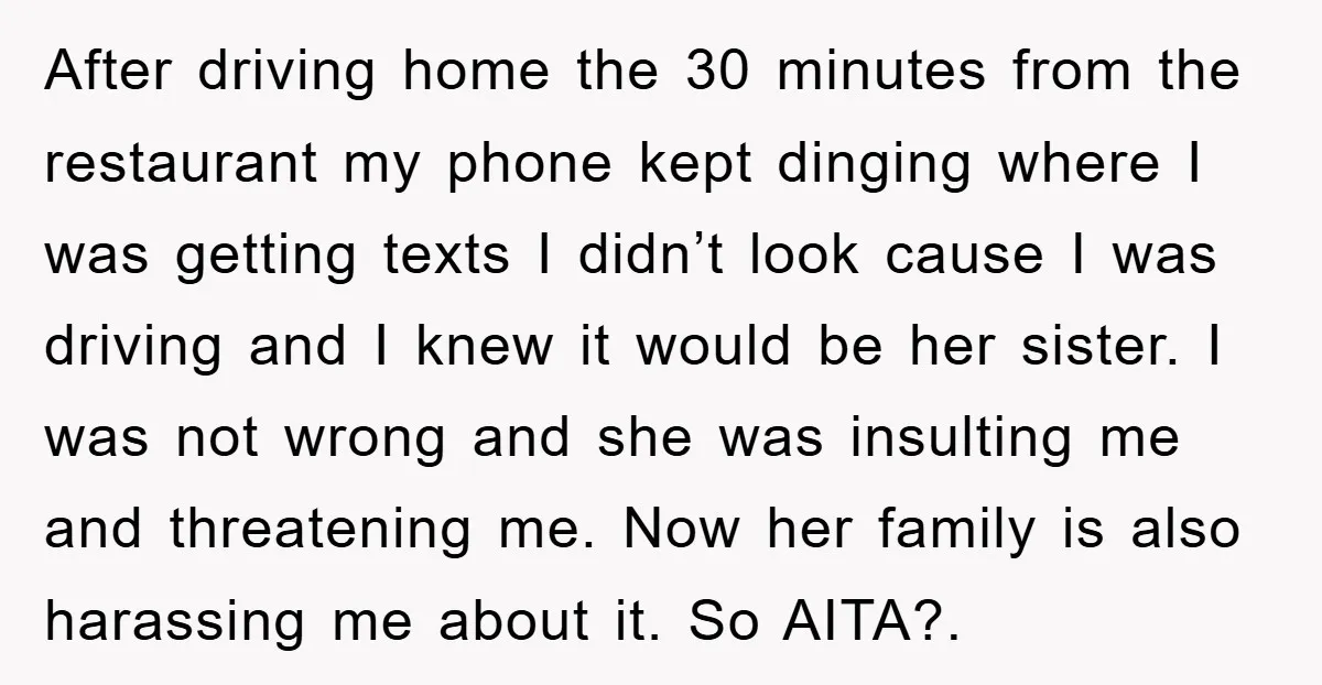 After driving home the 30 minutes from the restaurant my phone kept dinging where I was getting texts I didn’t look cause I was driving and I knew it would...