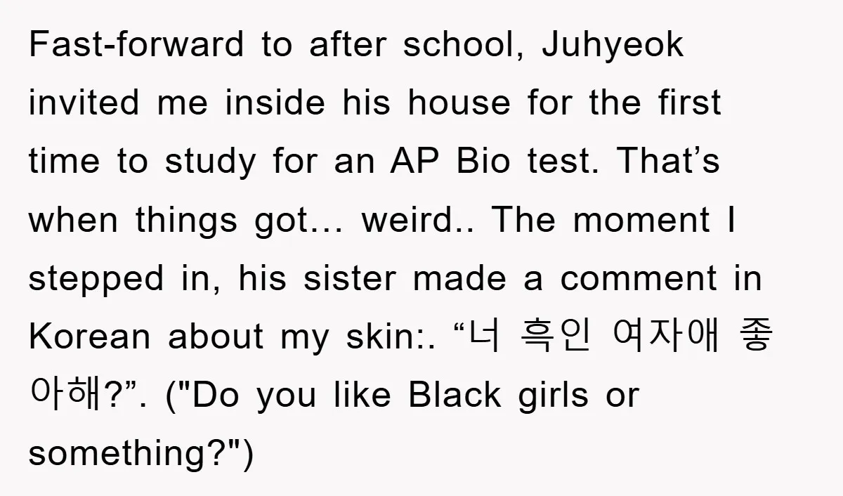Fast-forward to after school, Juhyeok invited me inside his house for the first time to study for an AP Bio test. That’s when things got… weird.. The moment I stepped...