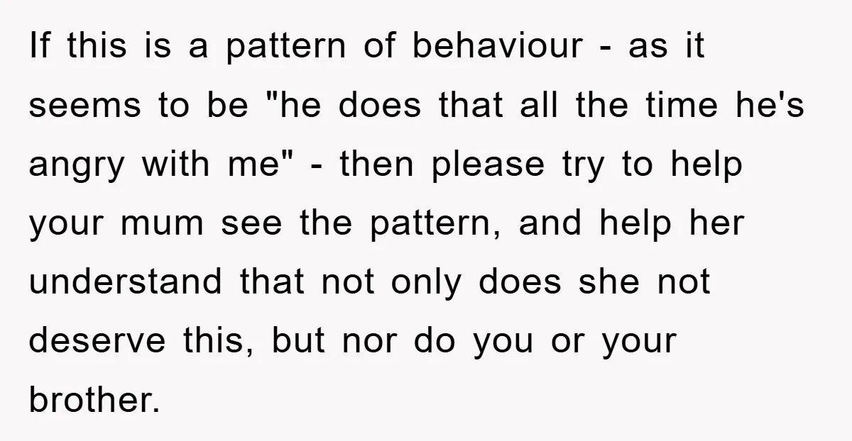 If this is a pattern of behaviour - as it seems to be "he does that all the time he's angry with me" - then please try to help your...