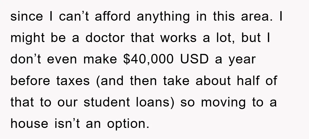 since I can’t afford anything in this area. I might be a doctor that works a lot, but I don’t even make $40,000 USD a year before taxes (and then...