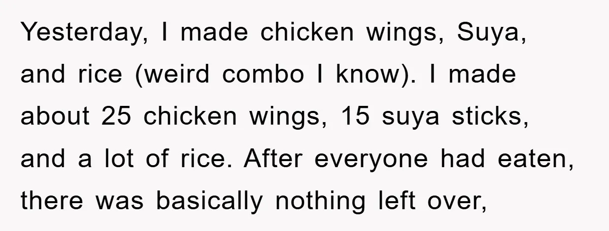 Yesterday, I made chicken wings, Suya, and rice (weird combo I know). I made about 25 chicken wings, 15 suya sticks, and a lot of rice. After everyone had eaten,...
