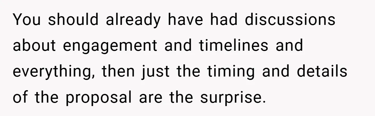 You should already have had discussions about engagement and timelines and everything, then just the timing and details of the proposal are the surprise.