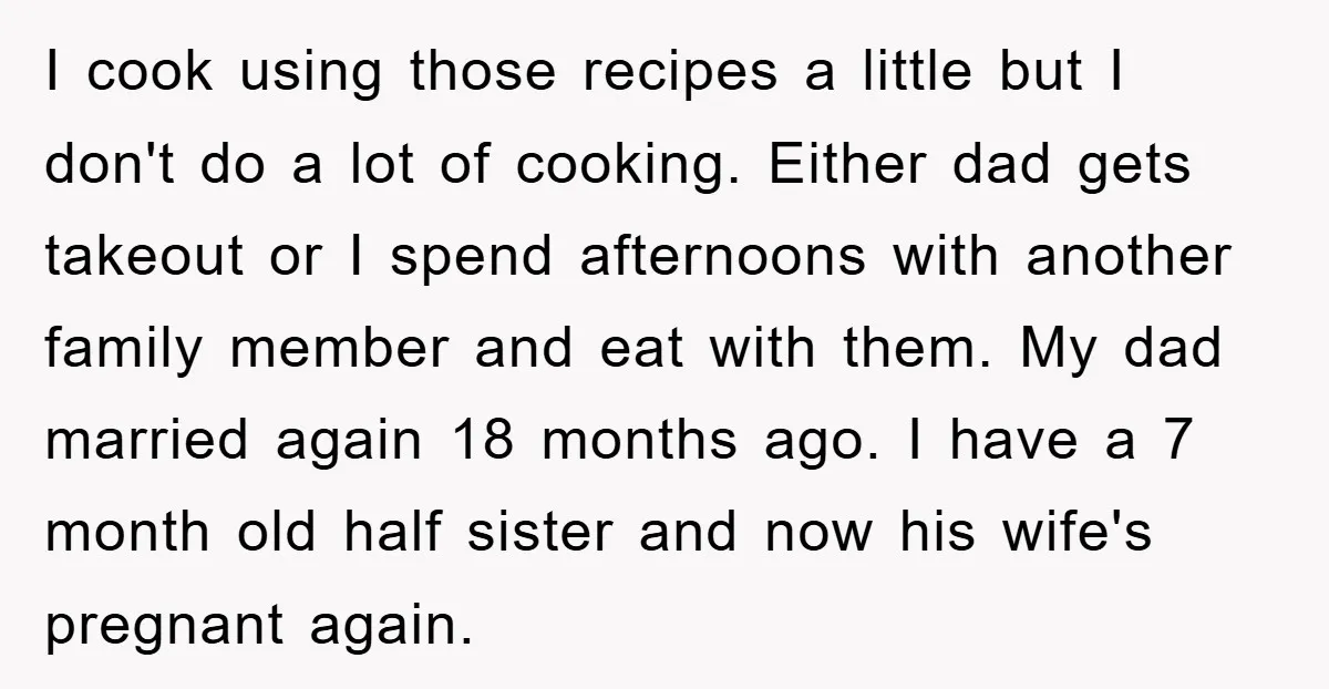 I cook using those recipes a little but I don't do a lot of cooking. Either dad gets takeout or I spend afternoons with another family member and eat with...