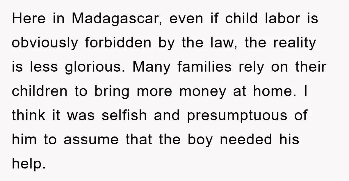 Here in Madagascar, even if child labor is obviously forbidden by the law, the reality is less glorious. Many families rely on their children to bring more money at home....