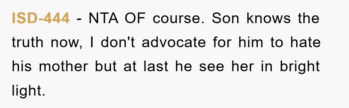 ISD-444 − NTA OF course. Son knows the truth now, I don't advocate for him to hate his mother but at last he see her in bright light.