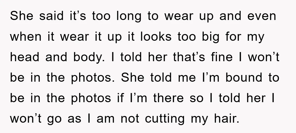 She said it’s too long to wear up and even when it wear it up it looks too big for my head and body. I told her that’s fine I...