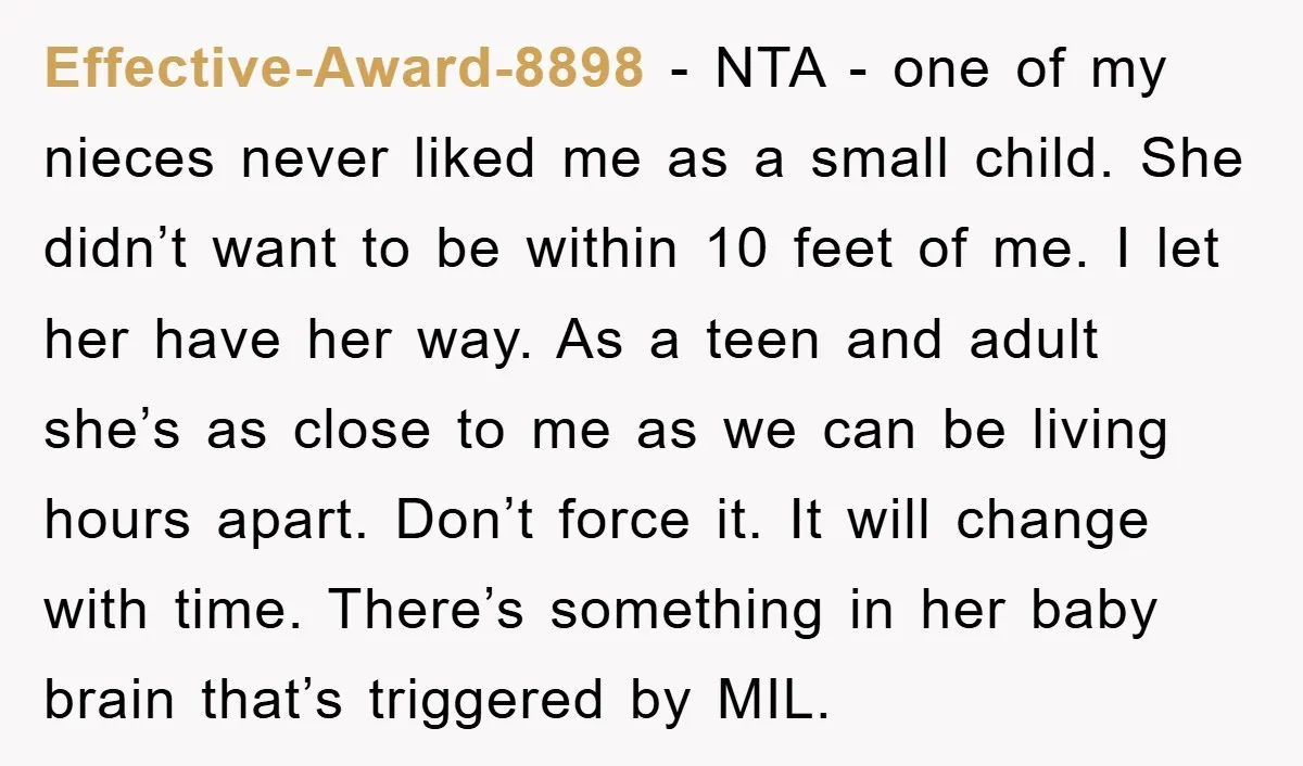 Effective-Award-8898 − NTA - one of my nieces never liked me as a small child. She didn’t want to be within 10 feet of me. I let her have her...