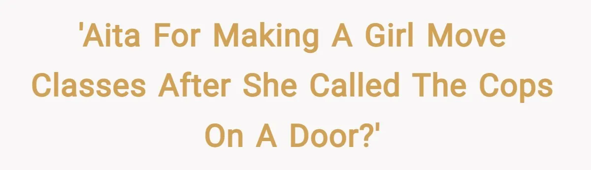 'AITA for making a girl move classes after she called the cops on a door?'