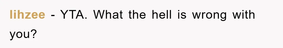 lihzee − YTA. What the hell is wrong with you?