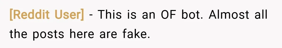 [Reddit User] − This is an OF bot. Almost all the posts here are fake.