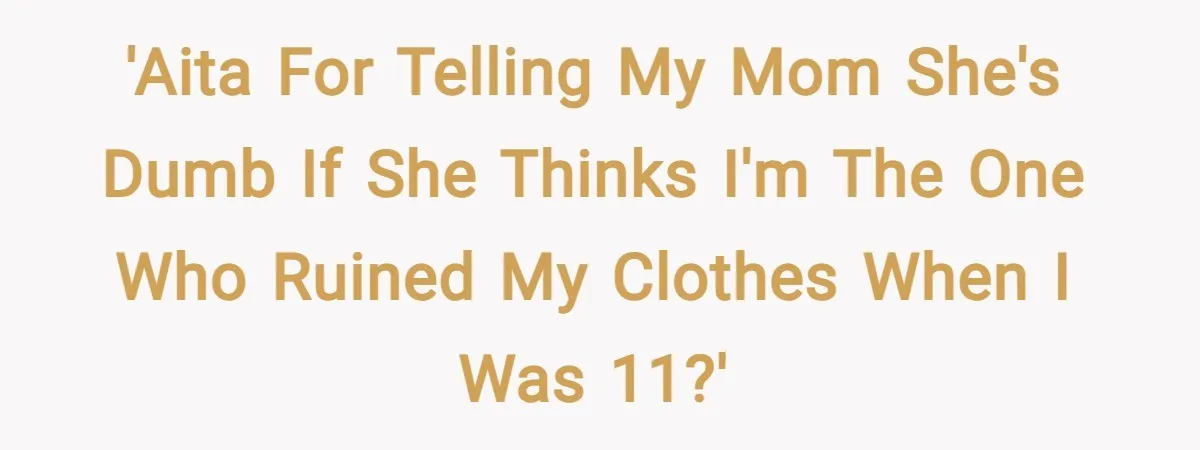 'Aita for telling my mom she's dumb if she thinks I'm the one who ruined my clothes when I was 11?'