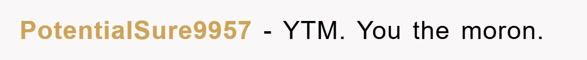 PotentialSure9957 − YTM. You the moron.