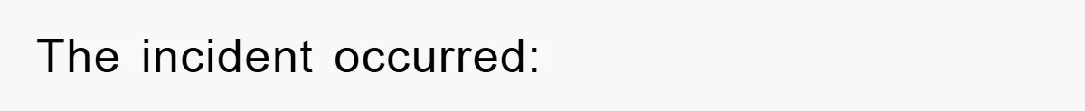 The incident occurred: