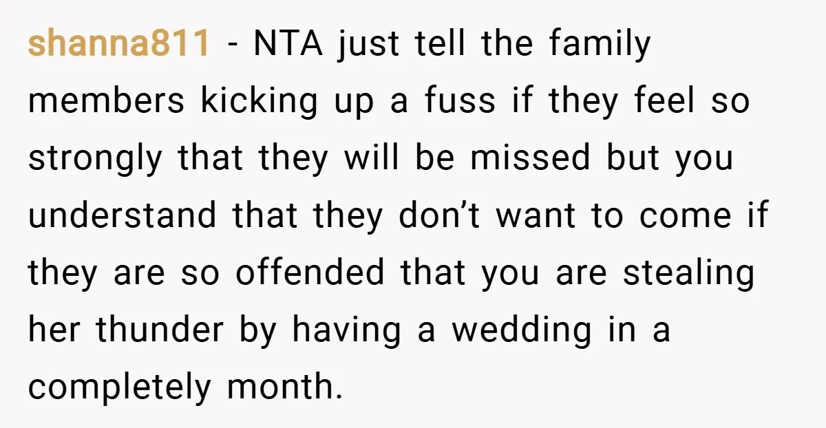 shanna811 − NTA just tell the family members kicking up a fuss if they feel so strongly that they will be missed but you understand that they don’t want to...