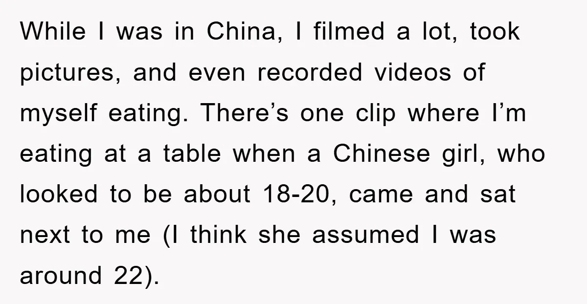 While I was in China, I filmed a lot, took pictures, and even recorded videos of myself eating. There’s one clip where I’m eating at a table when a Chinese...