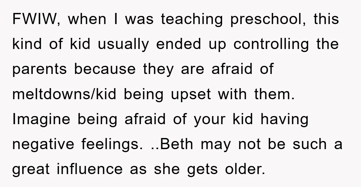 FWIW, when I was teaching preschool, this kind of kid usually ended up controlling the parents because they are afraid of meltdowns/kid being upset with them. Imagine being afraid of...