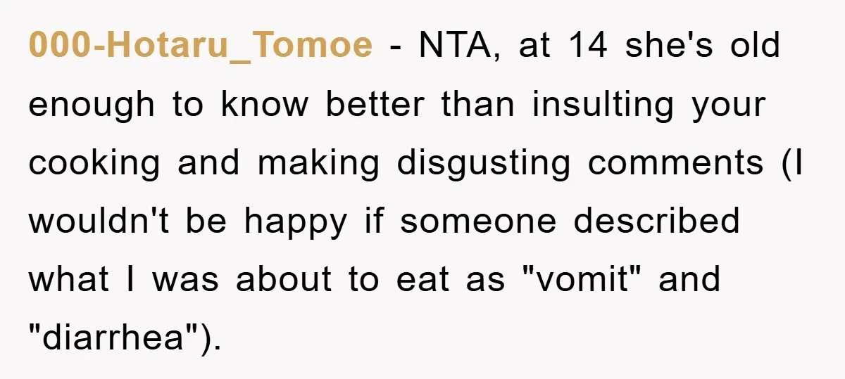 000-Hotaru_Tomoe − NTA, at 14 she's old enough to know better than insulting your cooking and making disgusting comments (I wouldn't be happy if someone described what I was about...