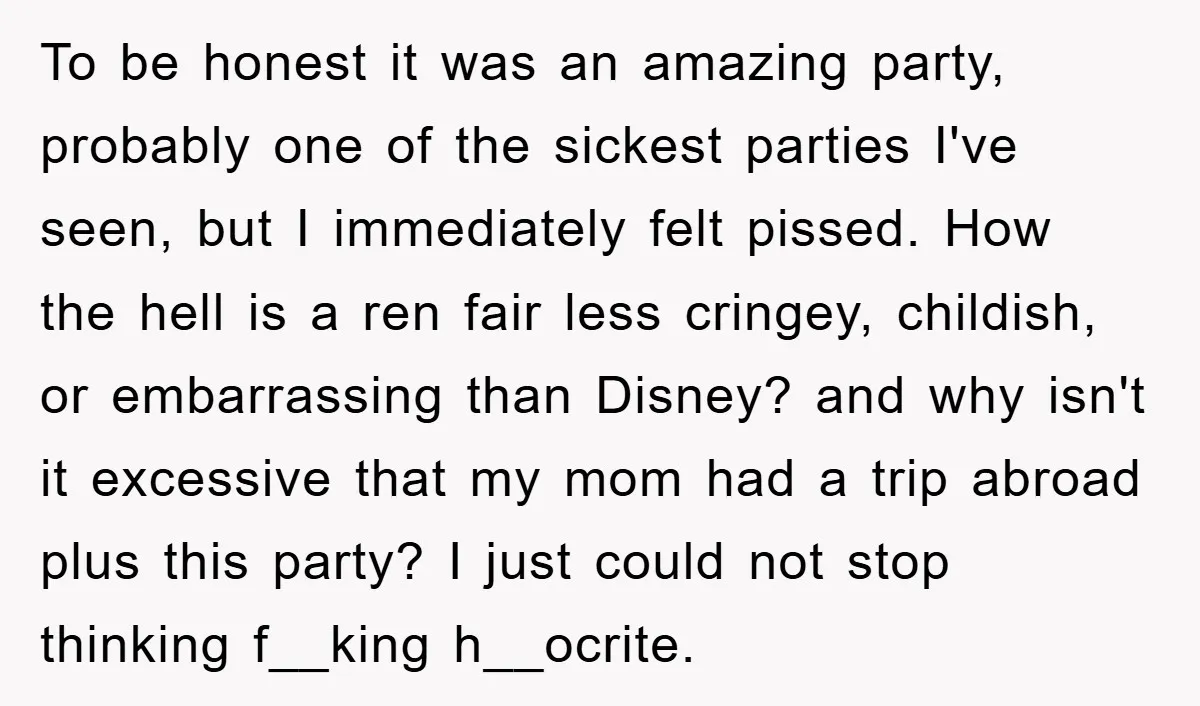To be honest it was an amazing party, probably one of the sickest parties I've seen, but I immediately felt pissed. How the hell is a ren fair less cringey,...