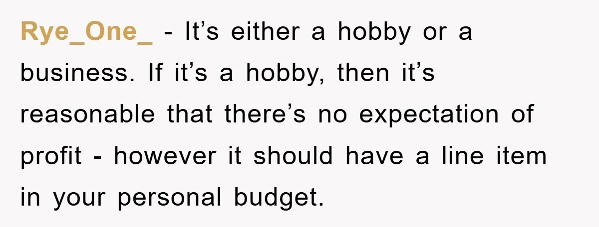 Rye_One_ − It’s either a hobby or a business. If it’s a hobby, then it’s reasonable that there’s no expectation of profit - however it should have a line item...