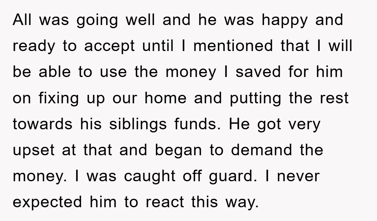 All was going well and he was happy and ready to accept until I mentioned that I will be able to use the money I saved for him on fixing...