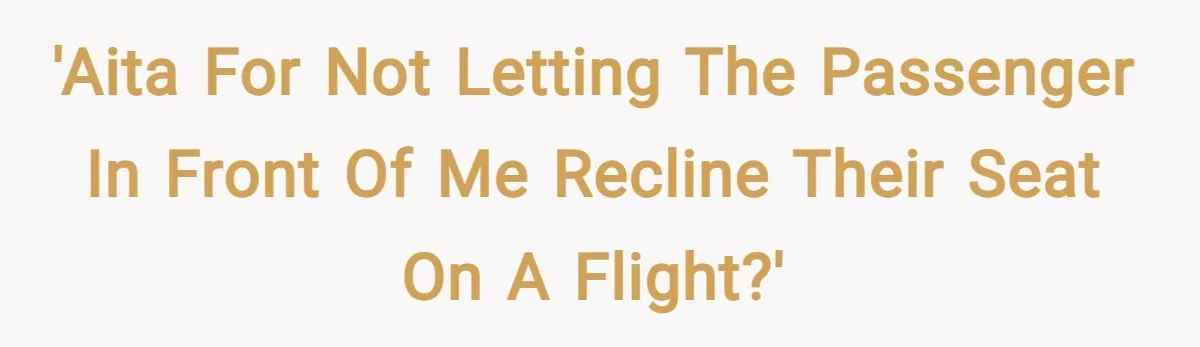 'AITA for not letting the passenger in front of me recline their seat on a flight?'