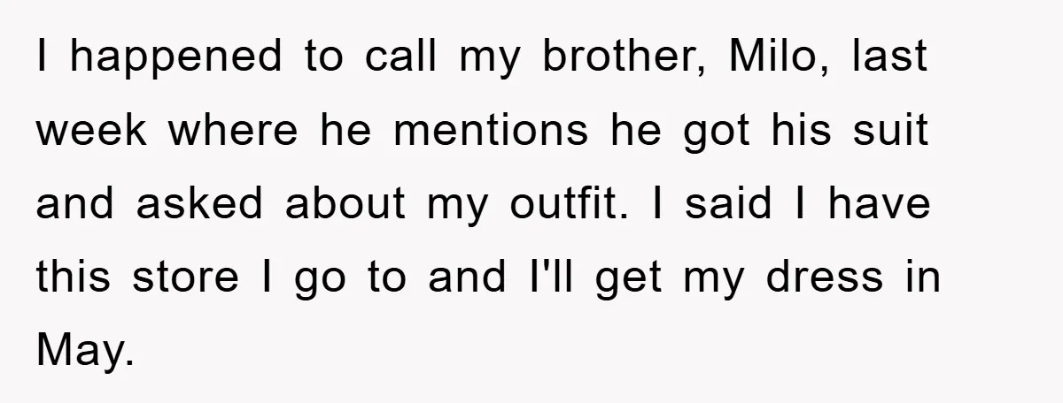 I happened to call my brother, Milo, last week where he mentions he got his suit and asked about my outfit. I said I have this store I go to...