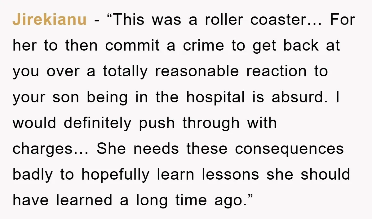 Jirekianu - “This was a roller coaster… For her to then commit a crime to get back at you over a totally reasonable reaction to your son being in the...