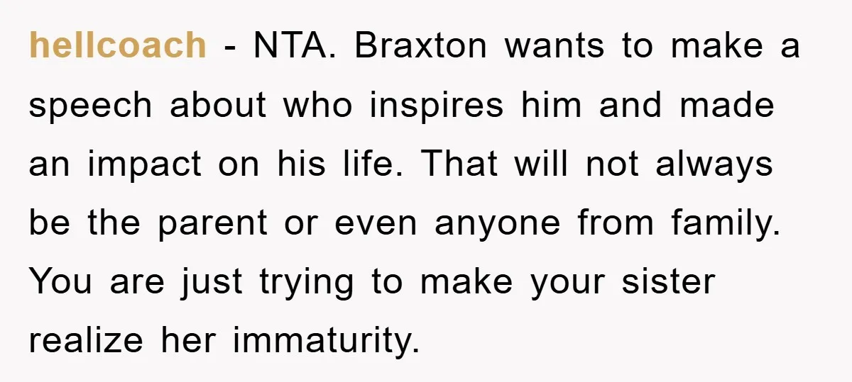 hellcoach − NTA. Braxton wants to make a speech about who inspires him and made an impact on his life. That will not always be the parent or even anyone...