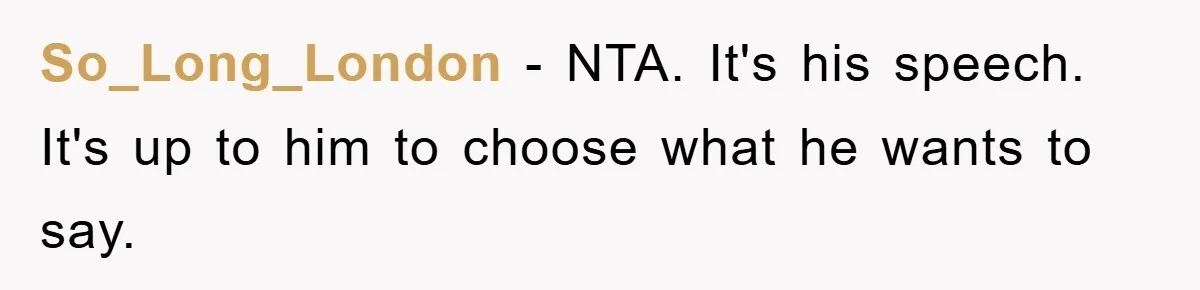 So_Long_London − NTA. It's his speech. It's up to him to choose what he wants to say.