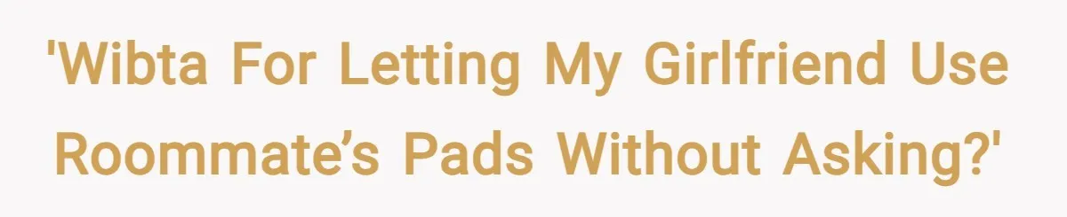 'WIBTA for Letting My Girlfriend Use Roommate’s Pads Without Asking?'