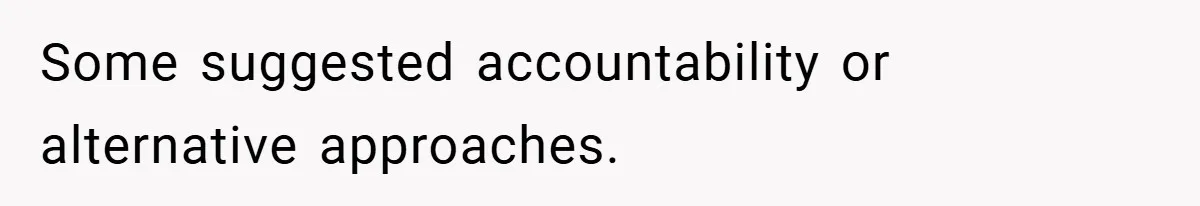 Some suggested accountability or alternative approaches.