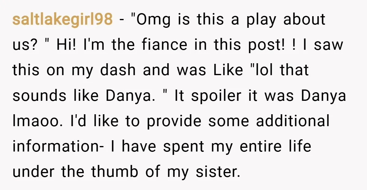 saltlakegirl98 − "Omg is this a play about us? " Hi! I'm the fiance in this post! ! I saw this on my dash and was Like "lol that sounds...