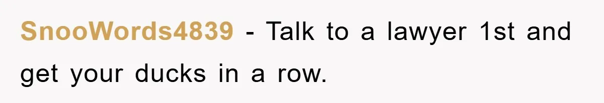SnooWords4839 − Talk to a lawyer 1st and get your ducks in a row.