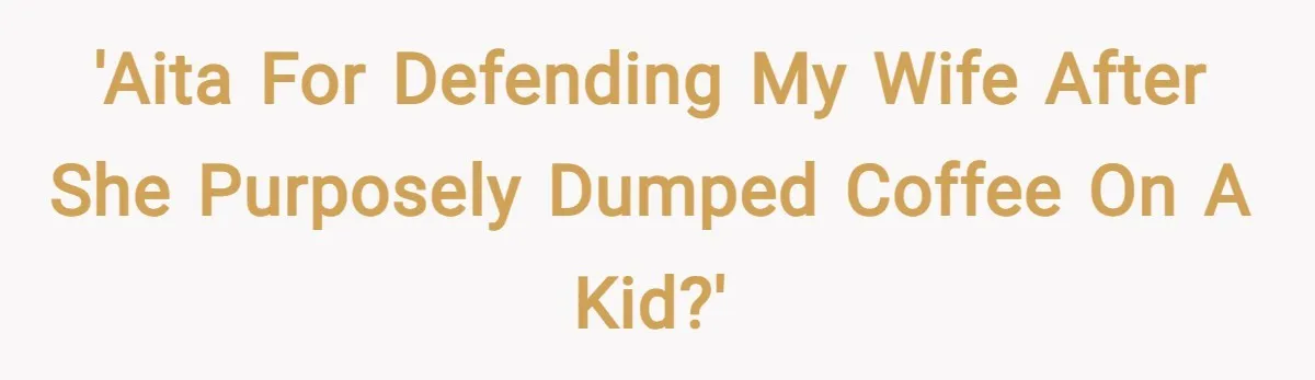 'AITA for defending my wife after she purposely dumped coffee on a kid?'