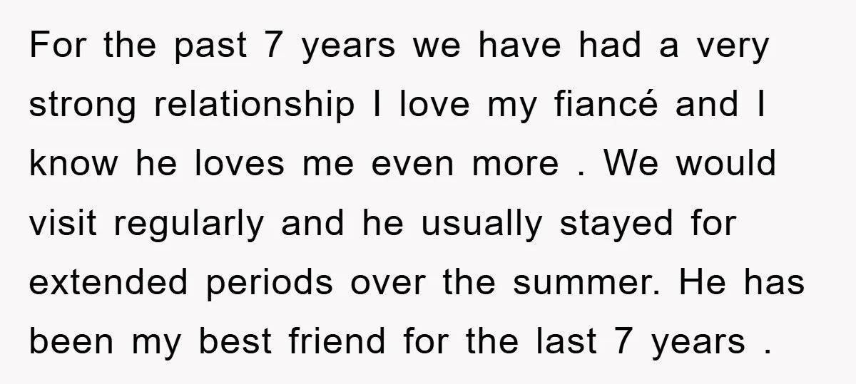 For the past 7 years we have had a very strong relationship I love my fiancé and I know he loves me even more . We would visit regularly and...