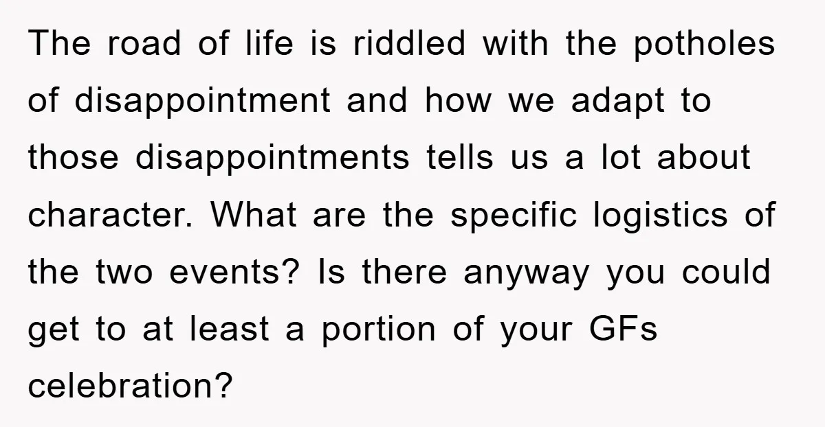 The road of life is riddled with the potholes of disappointment and how we adapt to those disappointments tells us a lot about character. What are the specific logistics of...