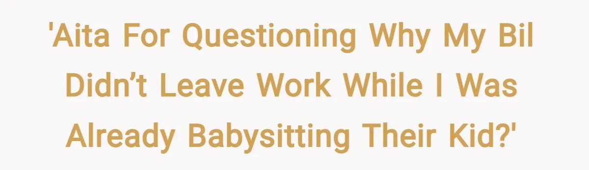 'AITA for questioning why my BIL didn’t leave work while I was already babysitting their kid?'