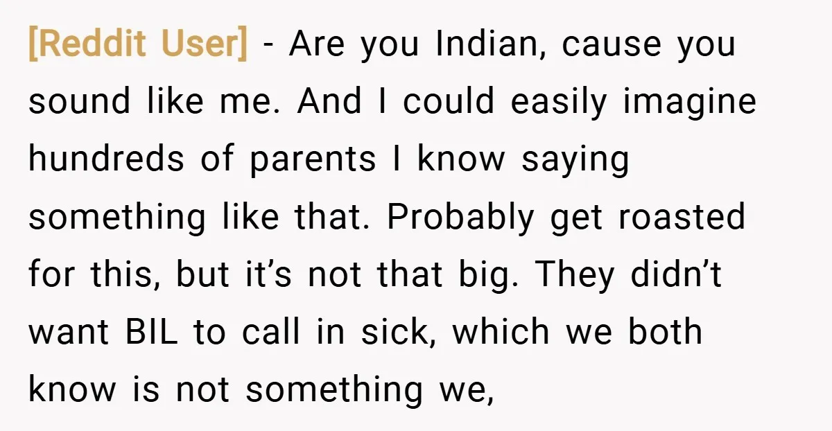 [Reddit User] − Are you Indian, cause you sound like me. And I could easily imagine hundreds of parents I know saying something like that. Probably get roasted for this,...