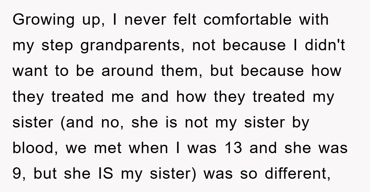 Growing up, I never felt comfortable with my step grandparents, not because I didn't want to be around them, but because how they treated me and how they treated my...