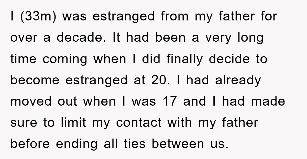 I (33m) was estranged from my father for over a decade. It had been a very long time coming when I did finally decide to become estranged at 20. I...