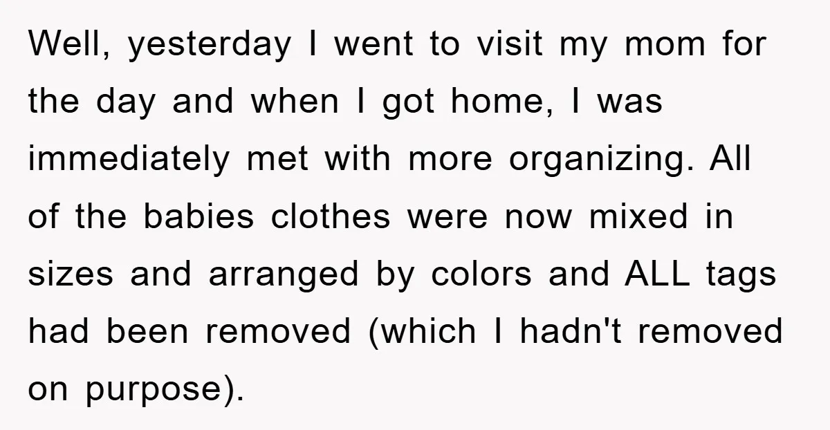 Well, yesterday I went to visit my mom for the day and when I got home, I was immediately met with more organizing. All of the babies clothes were now...