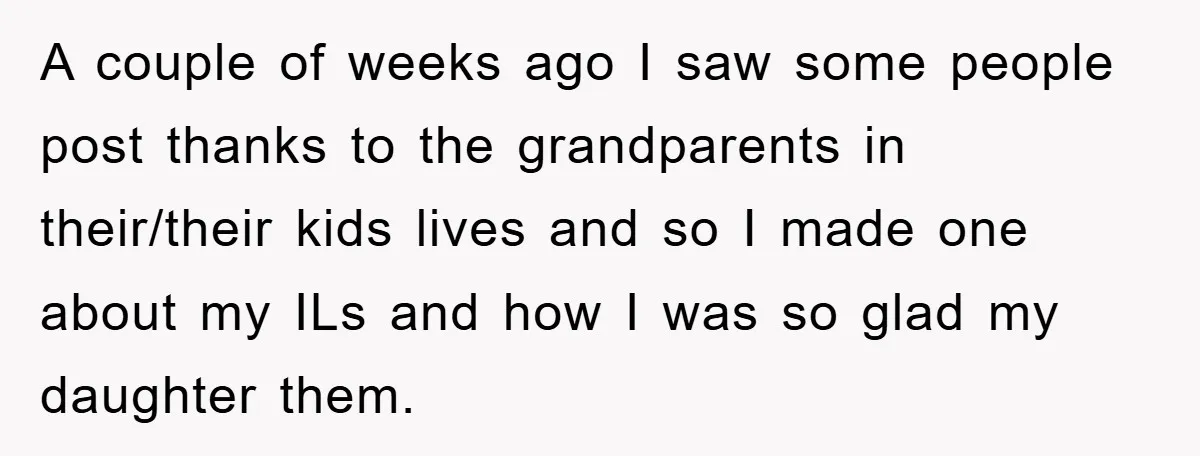 A couple of weeks ago I saw some people post thanks to the grandparents in their/their kids lives and so I made one about my ILs and how I was...