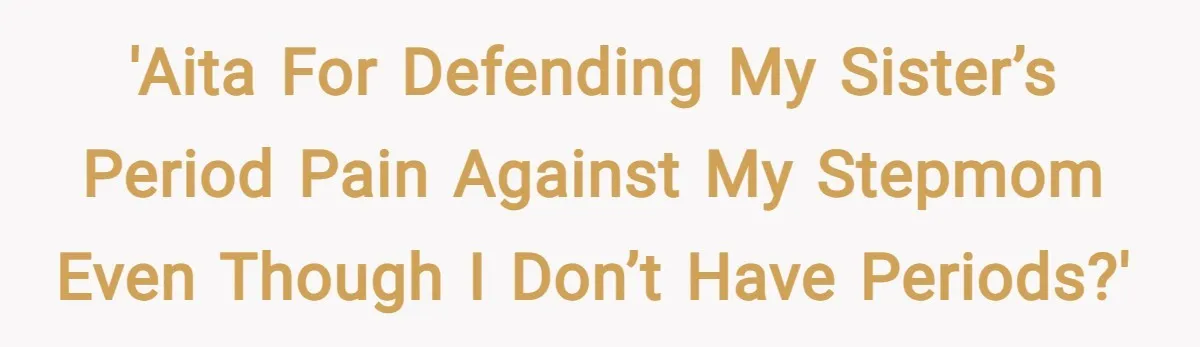 'AITA for defending my sister’s period pain against my stepmom even though I don’t have periods?'
