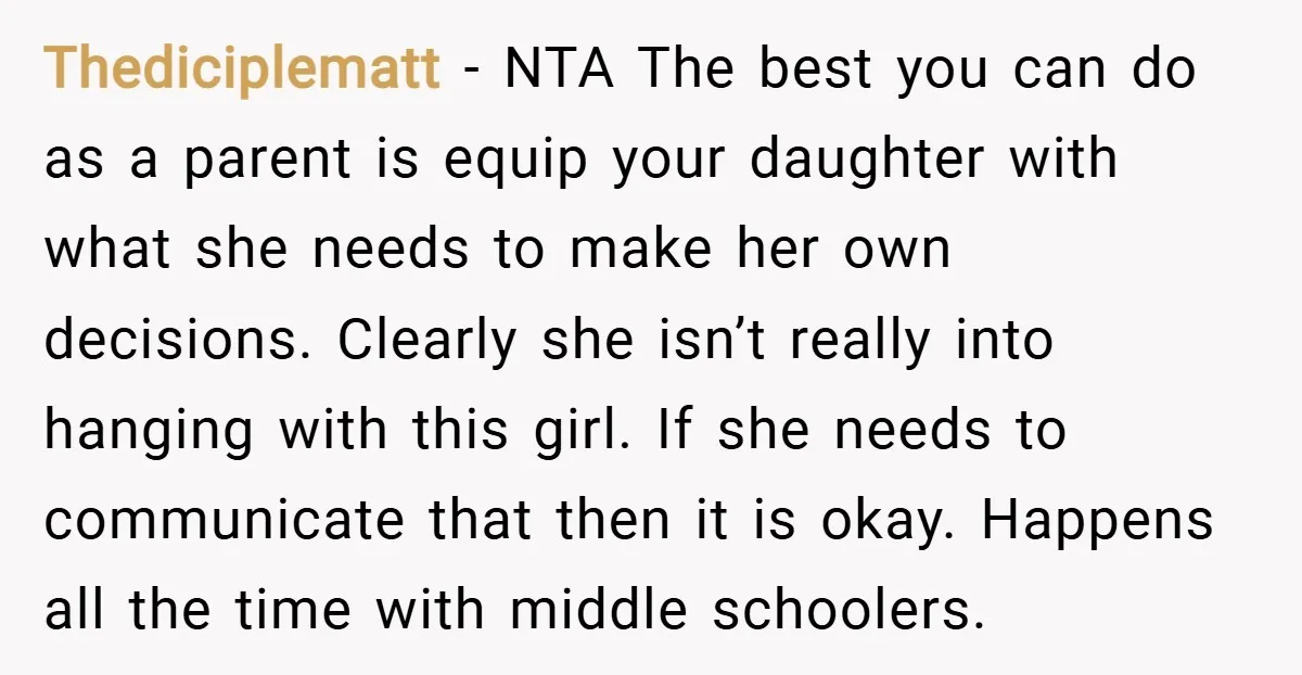 Thediciplematt − NTA The best you can do as a parent is equip your daughter with what she needs to make her own decisions. Clearly she isn’t really into hanging...