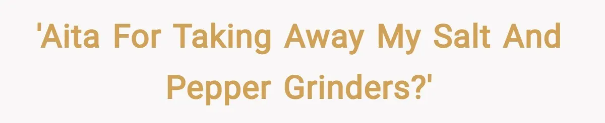 'AITA for taking away my salt and pepper grinders?'