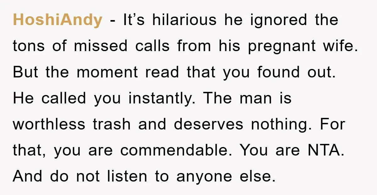 HoshiAndy − It’s hilarious he ignored the tons of missed calls from his pregnant wife. But the moment read that you found out. He called you instantly. The man is...