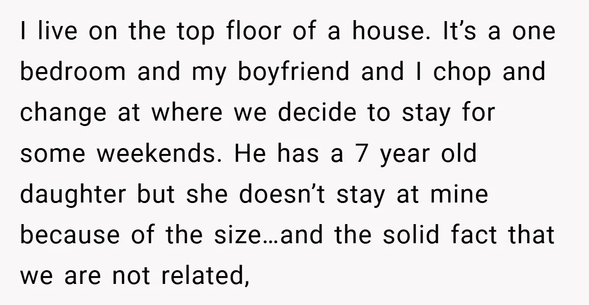 I live on the top floor of a house. It’s a one bedroom and my boyfriend and I chop and change at where we decide to stay for some weekends....