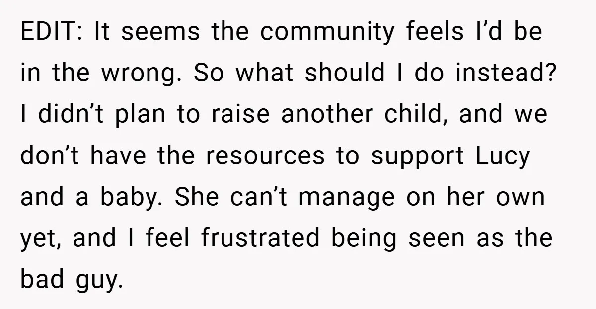 EDIT: It seems the community feels I’d be in the wrong. So what should I do instead? I didn’t plan to raise another child, and we don’t have the resources...