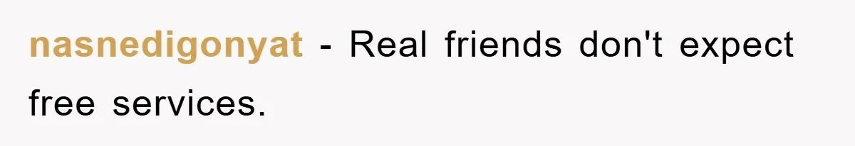 nasnedigonyat − Real friends don't expect free services.